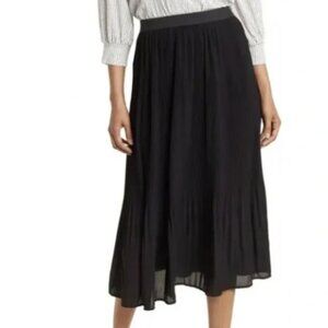 Adriana Papell Pull On Pleated Midi Skirt Black